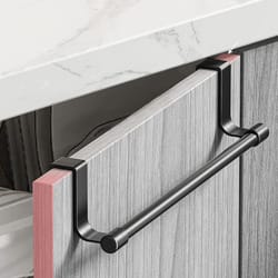 over-cabinet towel rack – punch-free steel cabinet door towel holder organizer