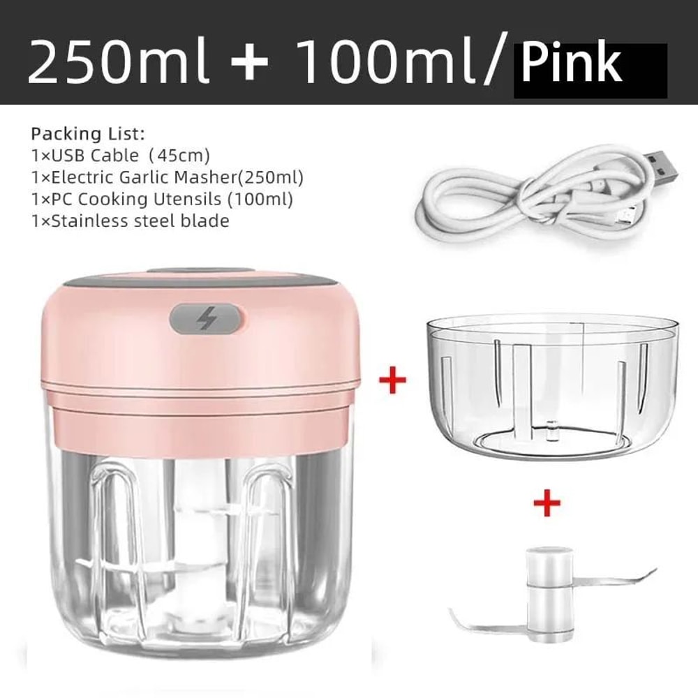 Mini Electric Garlic Chopper Pro USB Rechargeable Portable Food Processor 10