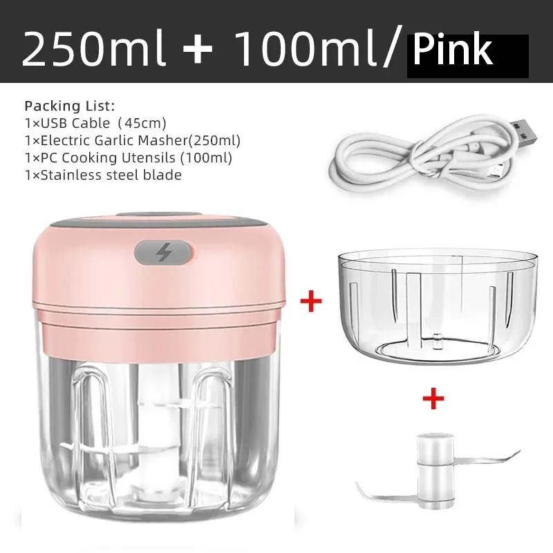 Mini Electric Garlic Chopper Pro USB Rechargeable Portable Food Processor 10