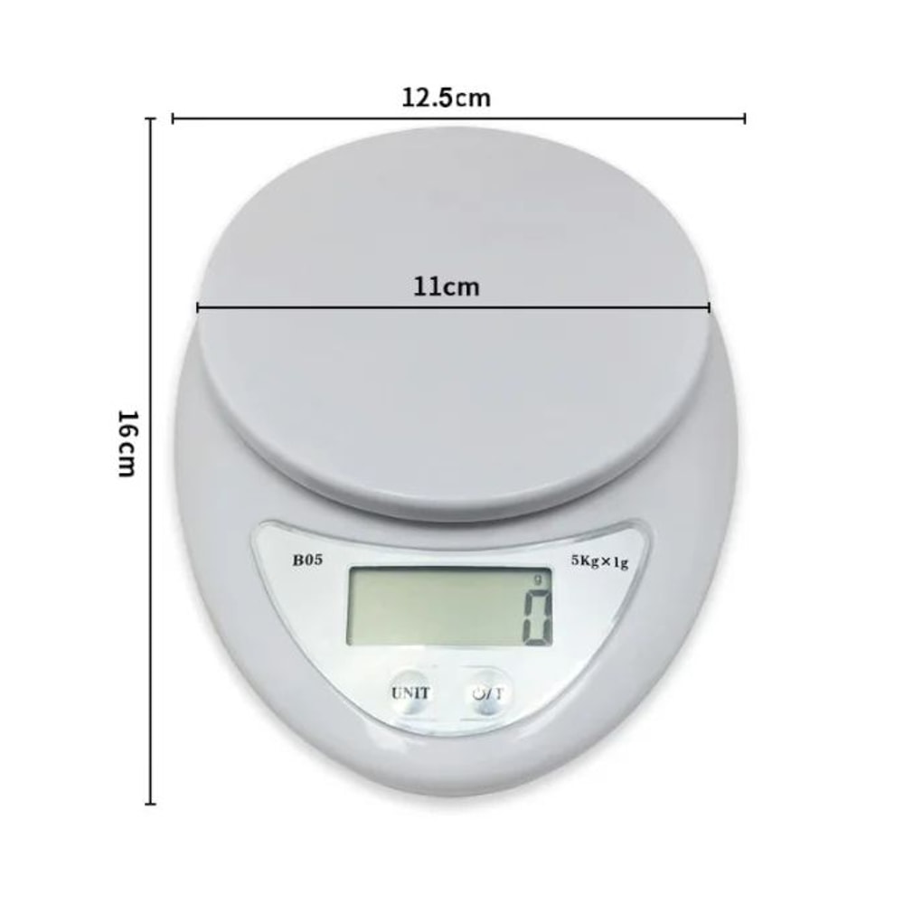 PrecisionPro Digital Kitchen Scale Portable 5kg LED Food Scale For Accurate Cooking Baking 1