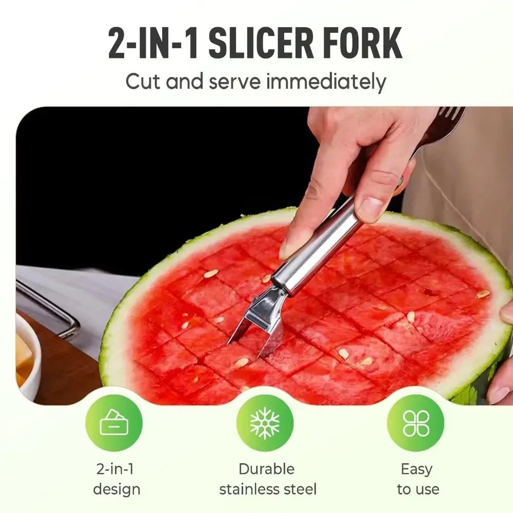 ProCut Stainless Steel 2in1 Watermelon Cutter Fruit Slicer Tool 4