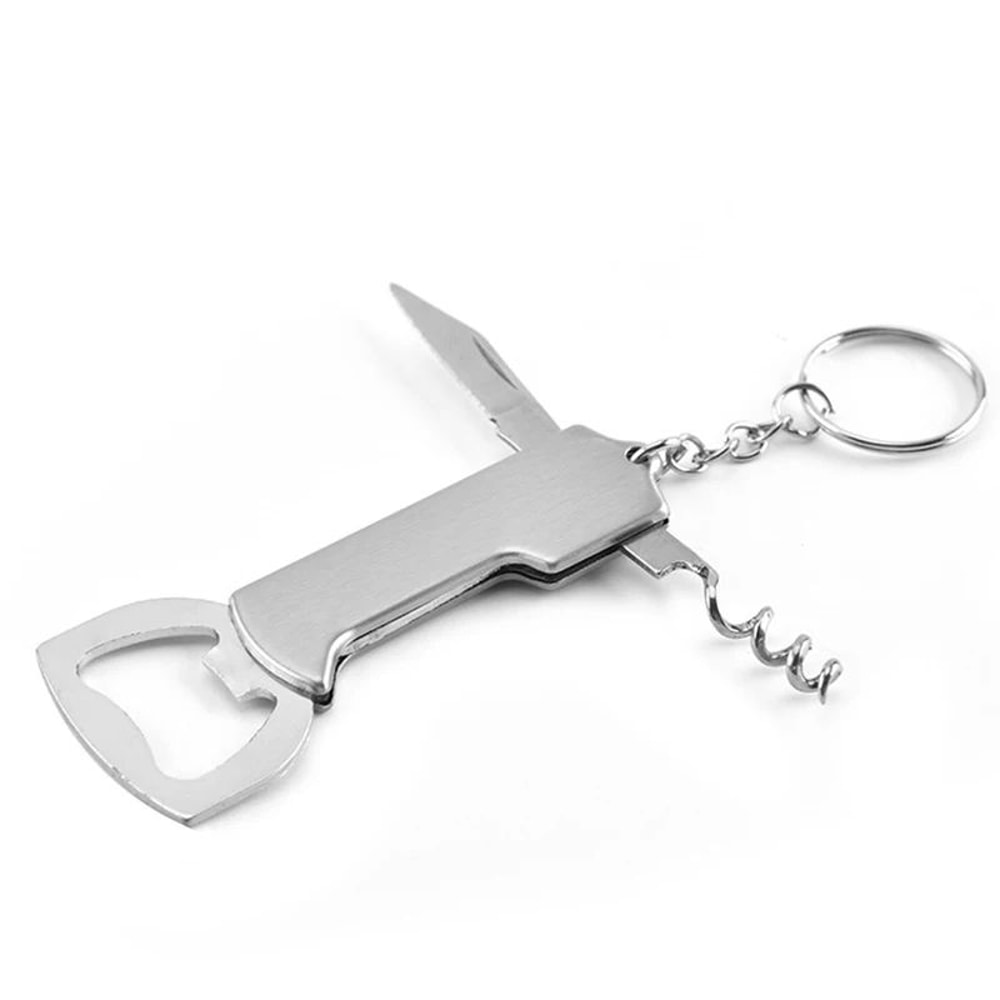 Compact Stainless Steel Keychain Corkscrew Bottle Opener MultiTool 3