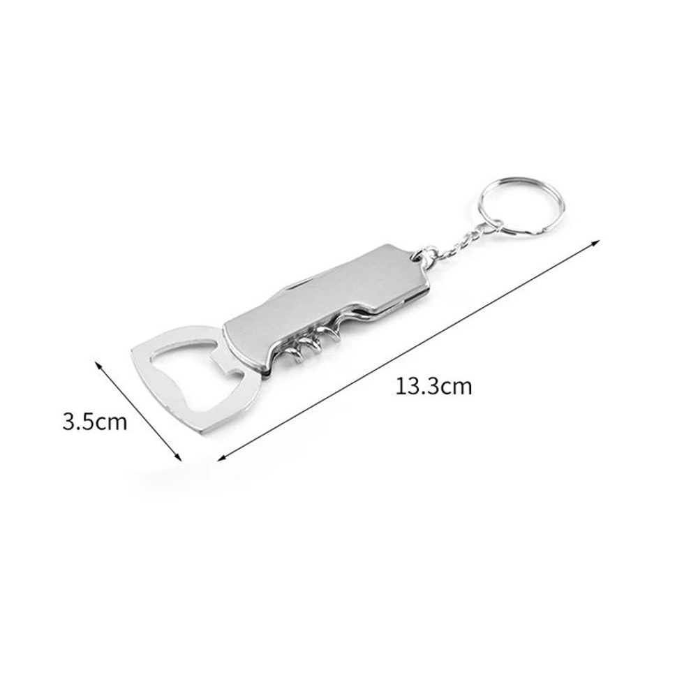 Compact Stainless Steel Keychain Corkscrew Bottle Opener MultiTool 5