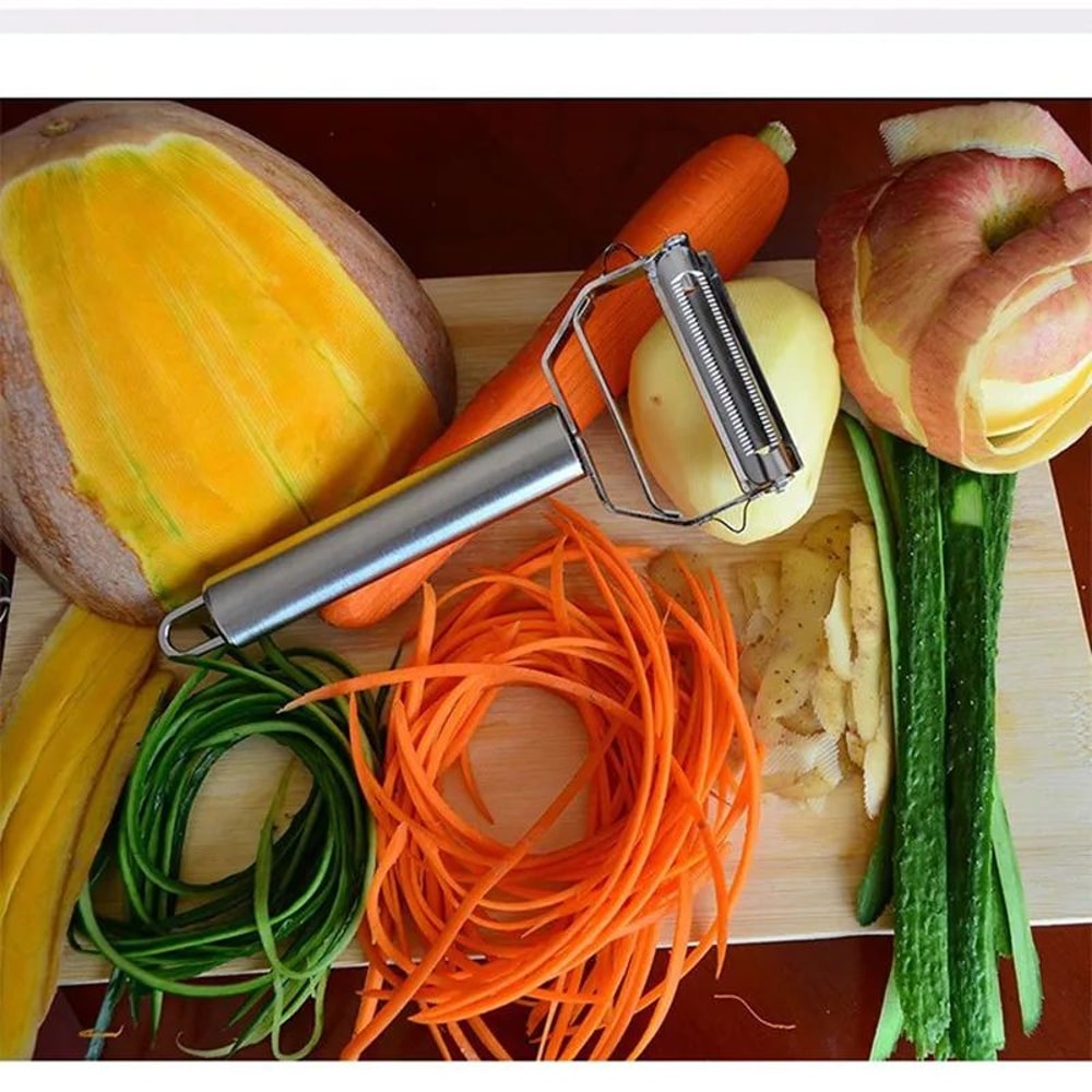 Stainless Steel Julienne Peeler 3in1 Vegetable Fruit Slicer Tool 1