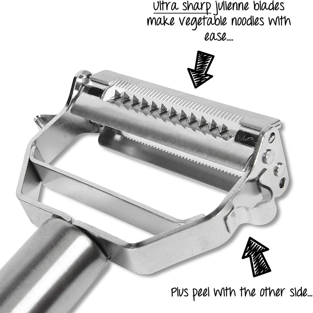 Stainless Steel Julienne Peeler 3in1 Vegetable Fruit Slicer Tool 3