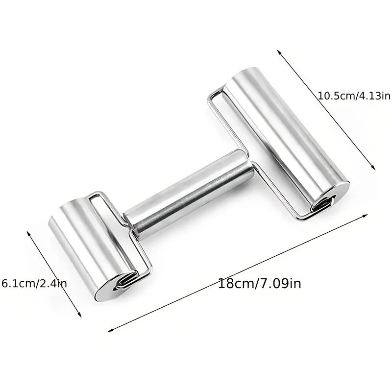 Stainless Steel Rolling Pin With Adjustable Thickness Rings DoubleSided Ergonomic Dough Roller 4