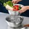 3in1 Stainless Steel Grater Bowl With Drain Basket Rinse Grate Toss Faster 1