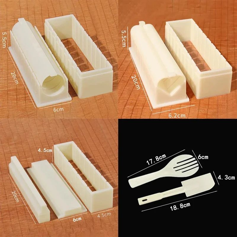 EasyRoll Sushi Maker Kit 3in1 Sushi Roll Maker Onigiri Mold Set 4