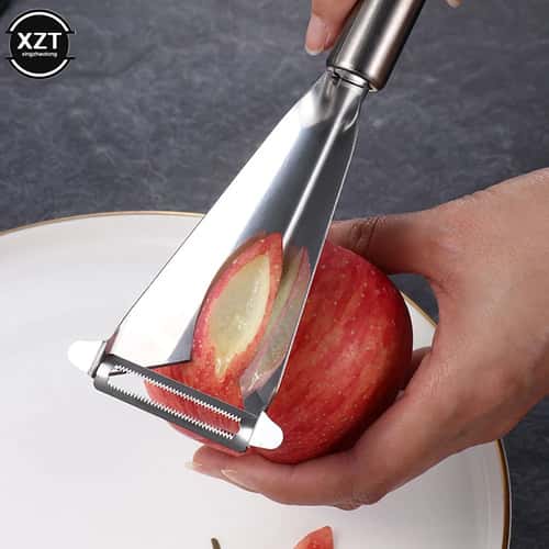 Precision Stainless Steel Fruit Carving Knife – Triangular Vegetable Garnishing Tool