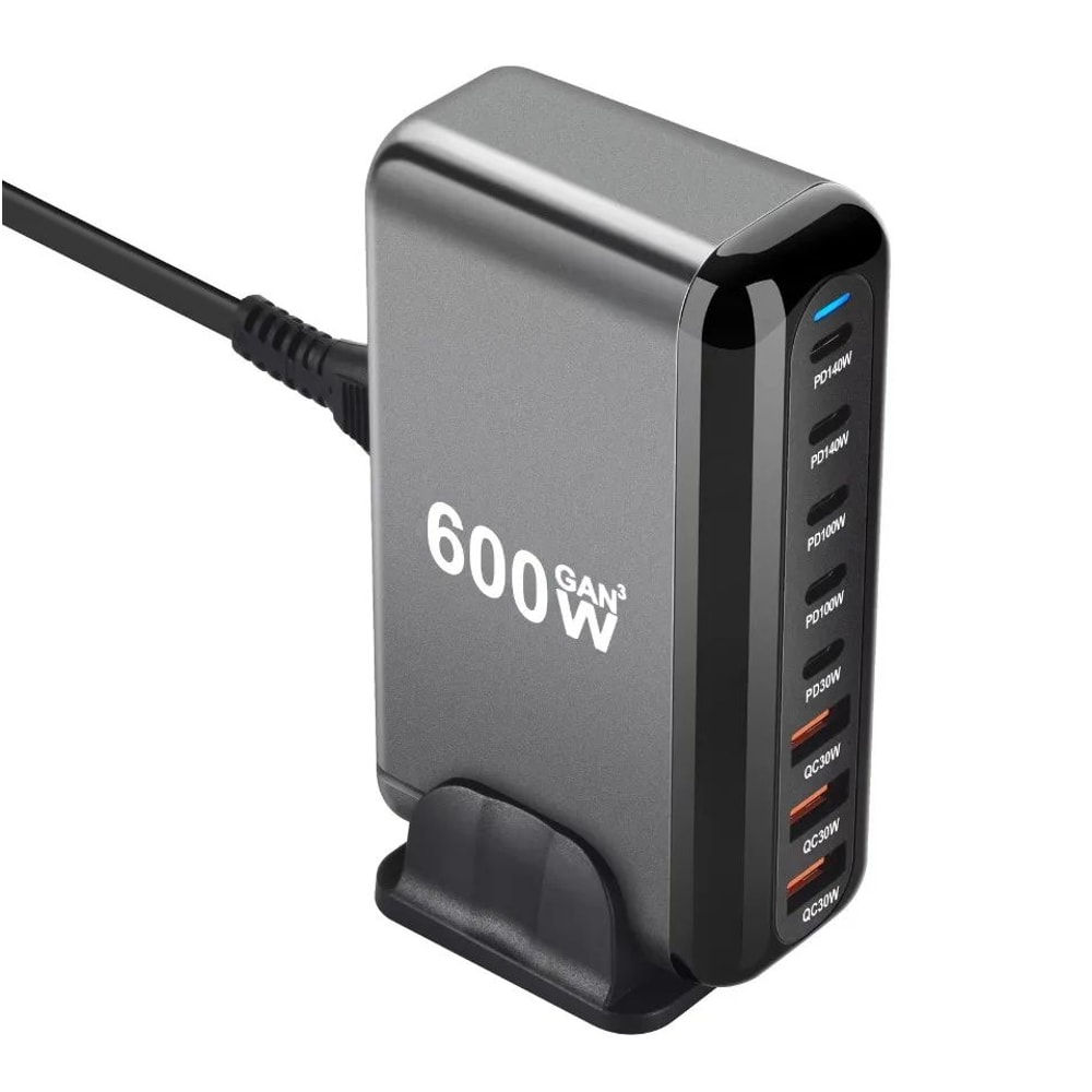 PowerCharge Pro 600W 8Port GaN USBC Fast Charger Station 6