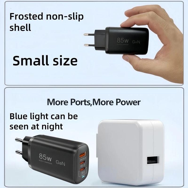 PowerMax 85W GaN USBC Charger Fast Charging Adapter For MacBook IPhone Samsung 4