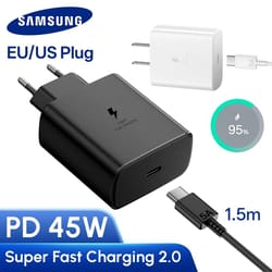 samsung 45w super fast charging usb-c wall charger for galaxy s25, s24 & more