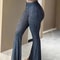 HighWaist Flare Capri Leggings For Women Y2K Bell Bottom Tights 1
