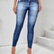 Denim Look High Waist Tummy Control Leggings With Pockets 3