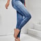 Denim Look High Waist Tummy Control Leggings With Pockets 4
