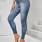 Denim Look High Waist Tummy Control Leggings With Pockets 6