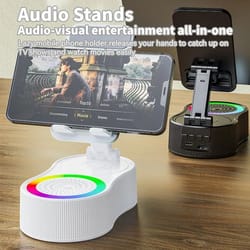 ultimate all-in-one bluetooth speaker phone & tablet stand with led light