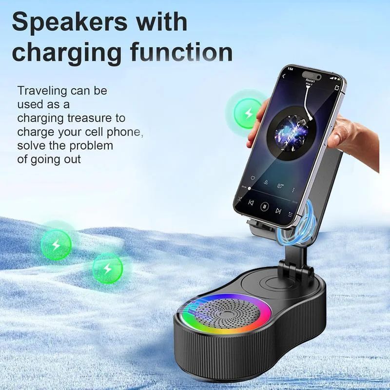 Ultimate AllinOne Bluetooth Speaker Phone Tablet Stand With LED Light 3