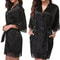 Glossy Ice Silk Robe Pajamas For Women Plus Size Satin Sleepwear Wrap 0