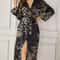 Elegant Floral Silk Kimono Robe Breathable Womens Luxury Loungewear 3
