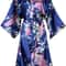 Floral Satin Bridesmaid Robe Short Kimono Wedding GettingReady Robe For Women 6