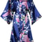 Floral Satin Bridesmaid Robe Short Kimono Wedding GettingReady Robe For Women 6