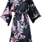 Floral Satin Bridesmaid Robe Short Kimono Wedding GettingReady Robe For Women 1