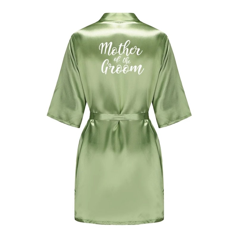 Sage Green Satin Silk Bridal Robe Plus Size Wedding Bathrobe For Bride Bridesmaids 10