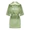 Sage Green Satin Silk Bridal Robe Plus Size Wedding Bathrobe For Bride Bridesmaids 11