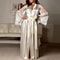 Womens Satin Robe With Lace Trim Long SilkFeel Bathrobe Nightgown 2