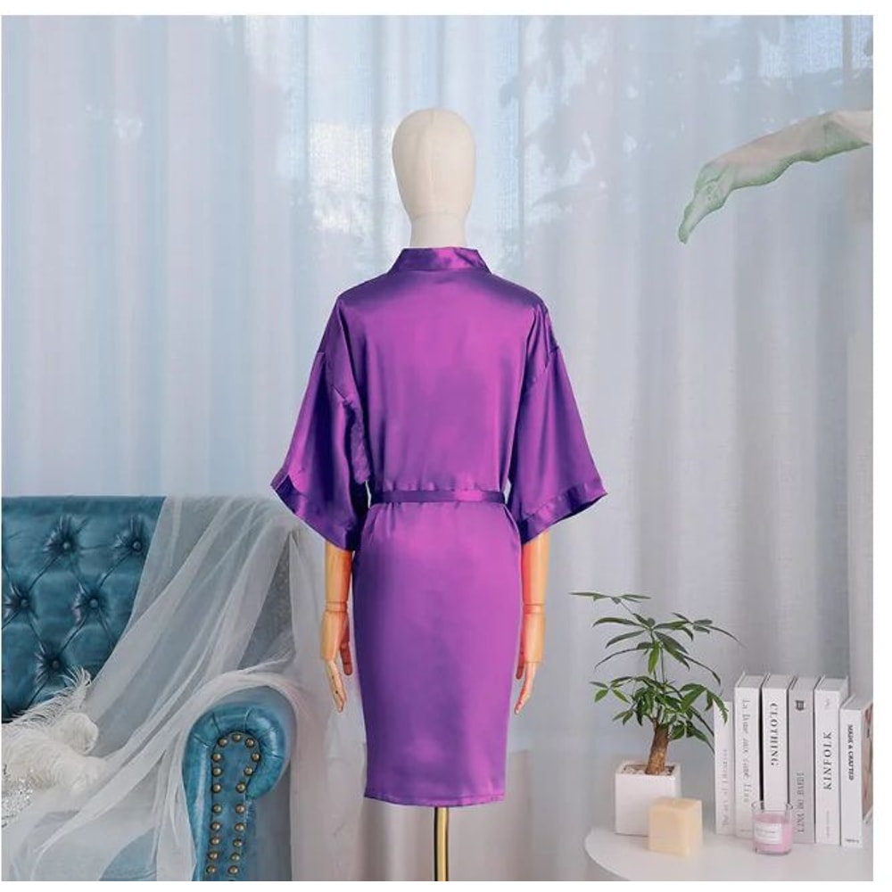 Bridal Bliss Satin Kimono Robe Elegant Bridal Robe For Wedding Morning Getting Ready 4