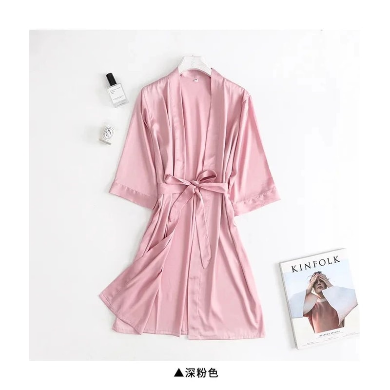 Bridal Bliss Satin Kimono Robe Elegant Bridal Robe For Wedding Morning Getting Ready 10