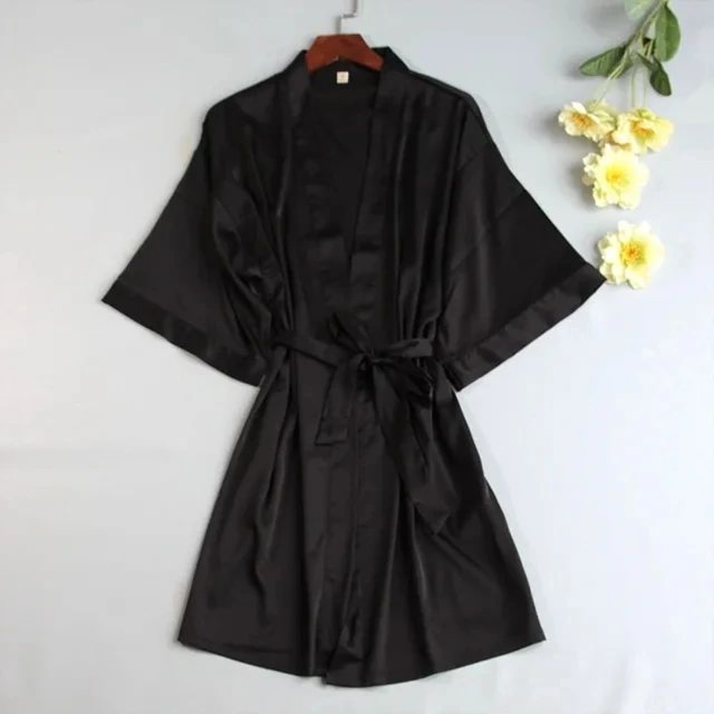 Bridal Bliss Satin Kimono Robe Elegant Bridal Robe For Wedding Morning Getting Ready 12