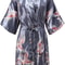 Bridal Bliss Silk Satin Floral Robe Short Satin Bridesmaid Robe For Weddings Getting Ready 0