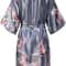 Bridal Bliss Silk Satin Floral Robe Short Satin Bridesmaid Robe For Weddings Getting Ready 1