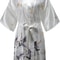 Bridal Bliss Silk Satin Floral Robe Short Satin Bridesmaid Robe For Weddings Getting Ready 6