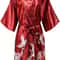 Bridal Bliss Silk Satin Floral Robe Short Satin Bridesmaid Robe For Weddings Getting Ready 12