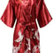 Bridal Bliss Silk Satin Floral Robe Short Satin Bridesmaid Robe For Weddings Getting Ready 12