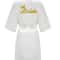 Gold Letter Satin Bridal Robe Short Wedding Kimono For Getting Ready 9
