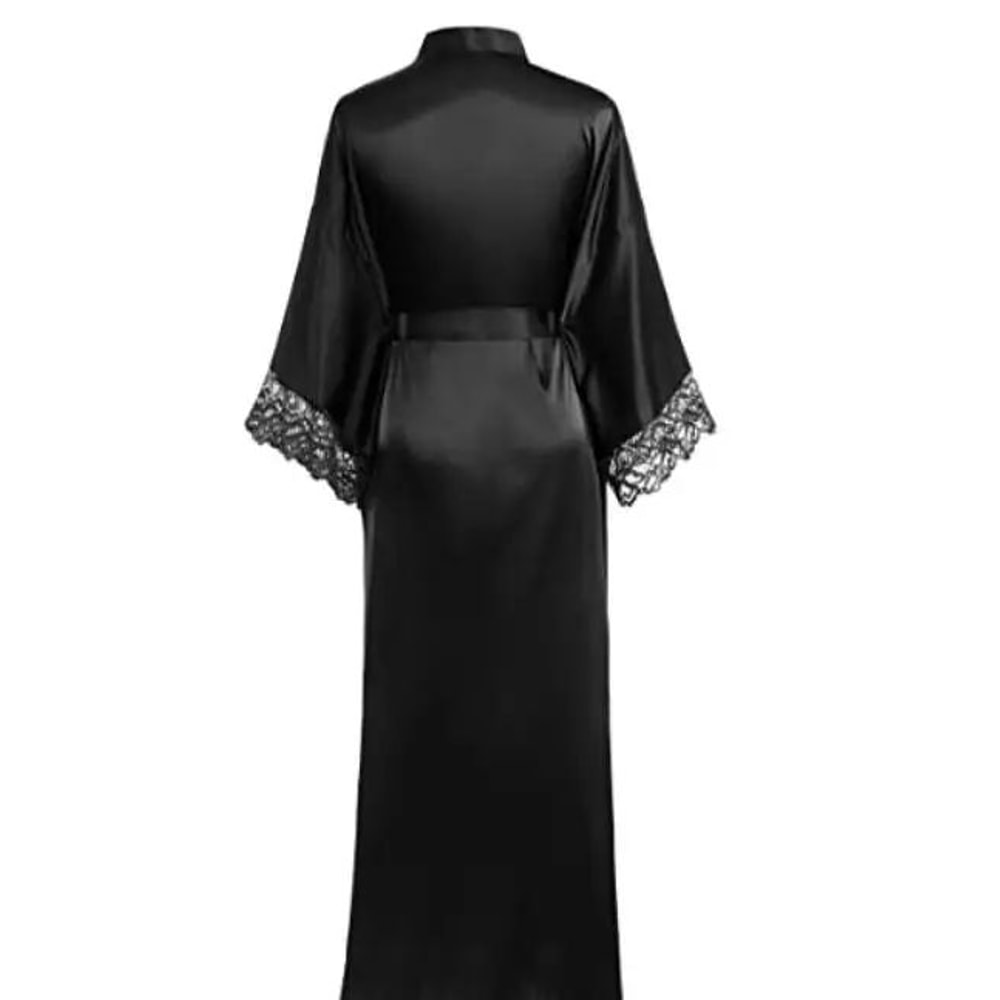 Floral Satin Kimono Robe For Women Long Bridal Bridesmaid GettingReady Robe 1