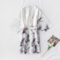 womens satin robe - silk-look satin kimono robe for bridal getting ready & sleepwear