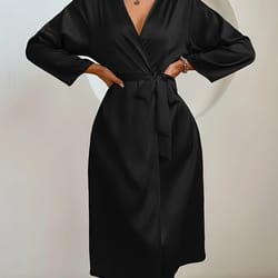elegant silky satin robe for women – lightweight satin robe for women with adjustable belt