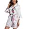Elegant Satin Silk Bridesmaid Robe Crane Print Kimono Bathrobe For Wedding Mornings 10