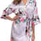 Elegant Satin Silk Bridesmaid Robe Crane Print Kimono Bathrobe For Wedding Mornings 3