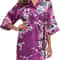 Elegant Satin Silk Bridesmaid Robe Crane Print Kimono Bathrobe For Wedding Mornings 4