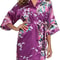 Elegant Satin Silk Bridesmaid Robe Crane Print Kimono Bathrobe For Wedding Mornings 4