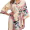 Elegant Satin Silk Bridesmaid Robe Crane Print Kimono Bathrobe For Wedding Mornings 8
