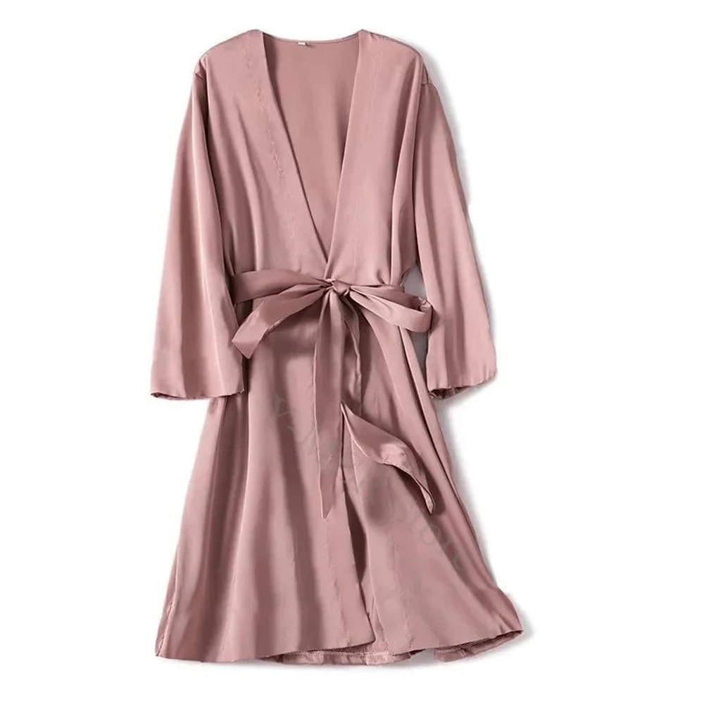 SilkEase Satin Kimono Robe Silky Satin Robe For Women Bridal Luxury Silk Nightgown Robe 0