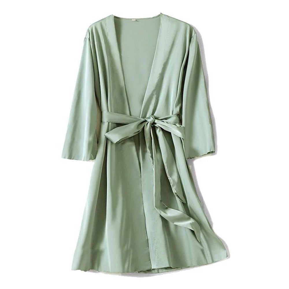SilkEase Satin Kimono Robe Silky Satin Robe For Women Bridal Luxury Silk Nightgown Robe 12