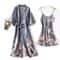 SilkLuxe 2Piece Satin Pajama Set With Robe For Women 2